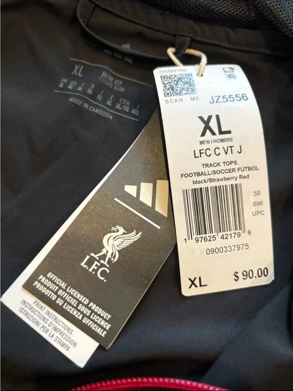 Adidas Liverpool FC Tiro 25 Full Zip Tech Travel Jacket Men’s Size XL JZ5556 NEW